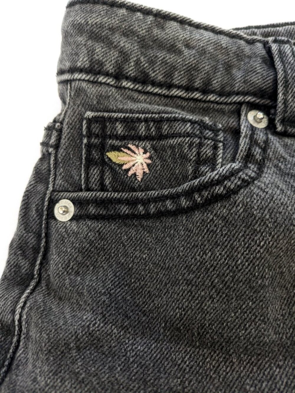 Cat & Jack Shorts - Girl's 14 - Black Short Stretch Embroidered Denim-Style - Picture 5 of 6